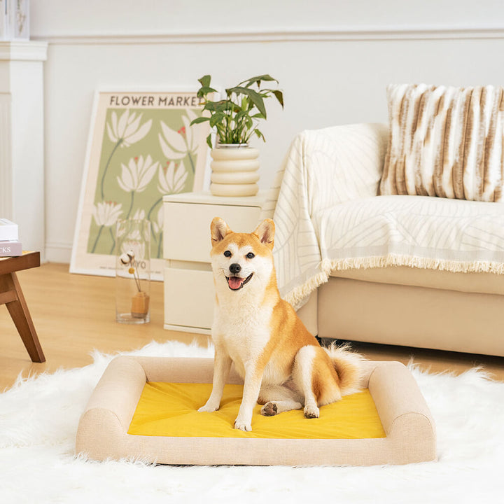 Gelenkentlastendes Hundebett, waschbar und sehr komfortabel, idealer Schlafplatz.