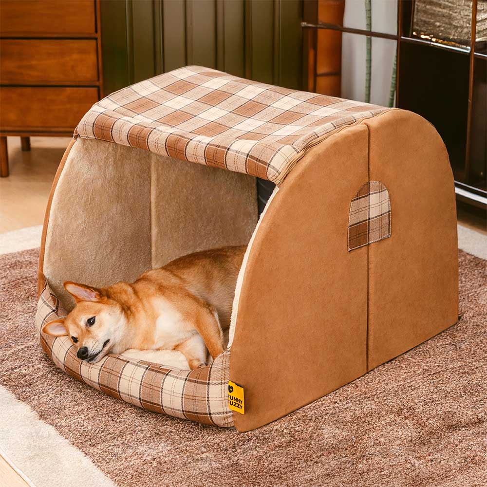 Rotes orthopädisches Hundebett für kleine Hunde, ideal für Gelenkpflege und Komfort.