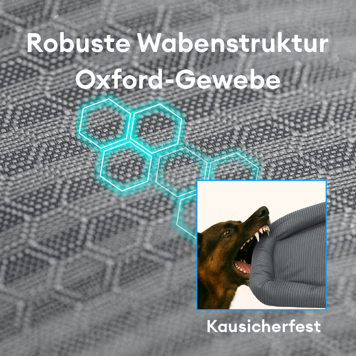 Hochwertiges orthopädisches Hundebett für große Hunde. Maximaler Komfort, Gelenkunterstützung und wasserabweisend.