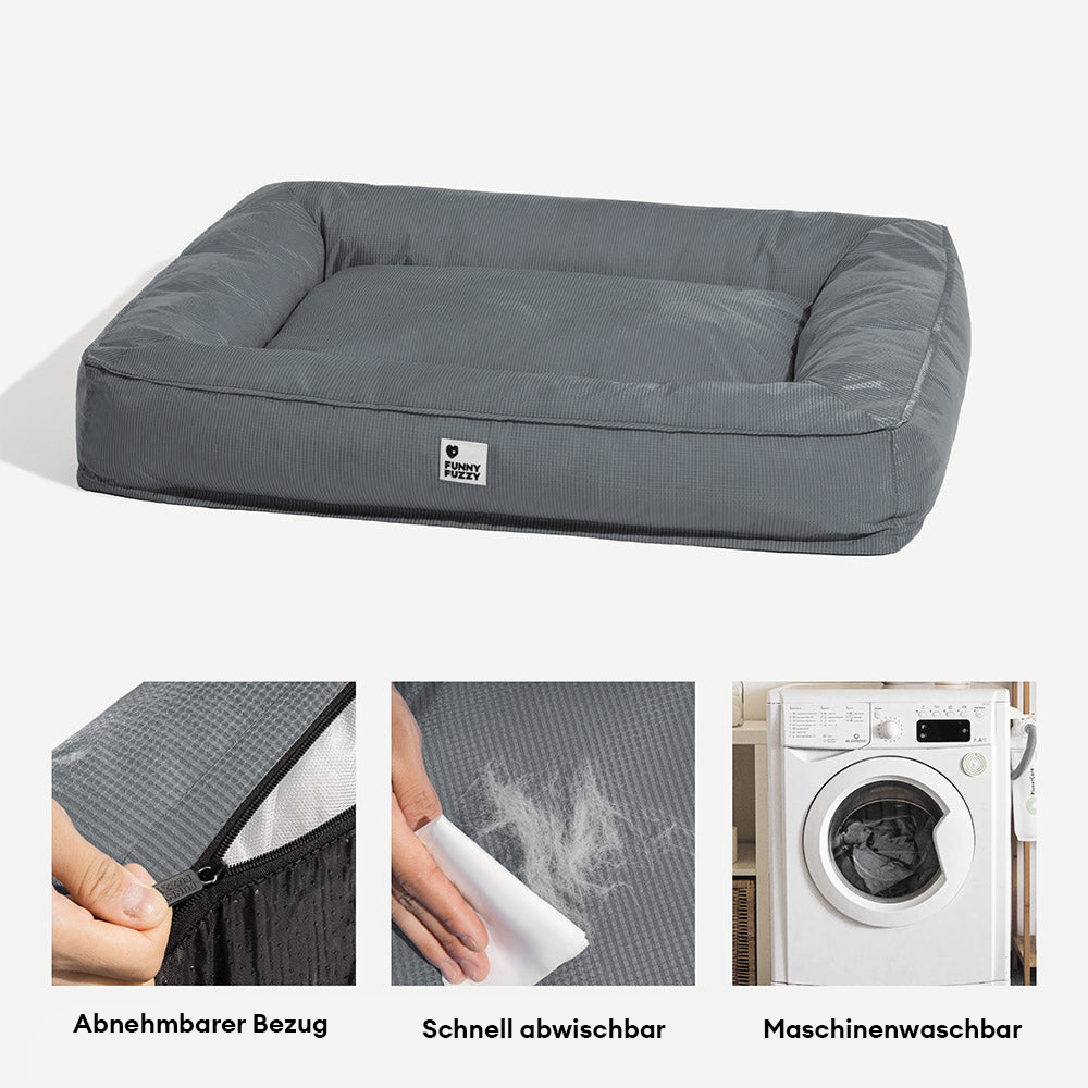 Orthopädisches XXL Hundebett, wasserabweisend. Mit abnehmbarem Bezug, bietet Komfort & Hygiene für große Hunde.