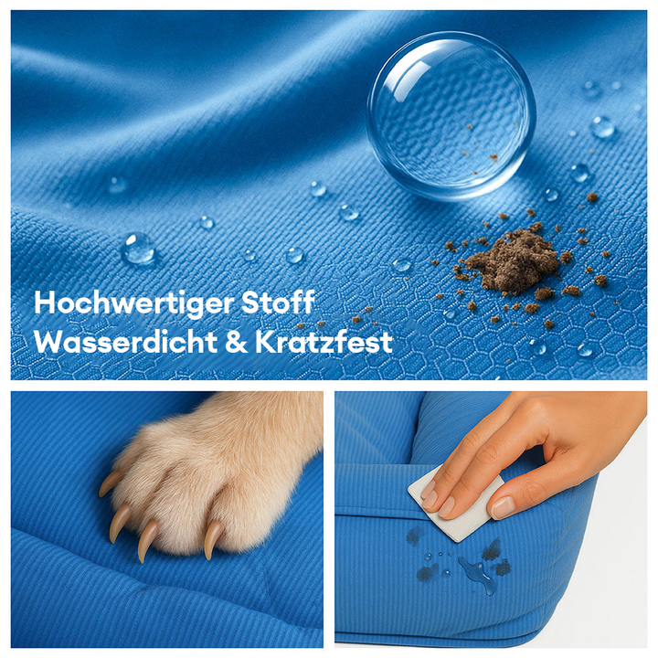 Premium orthopädisches Hundebett für große Hunde, wasserfest, mit Memory-Schaum für maximale Entlastung.