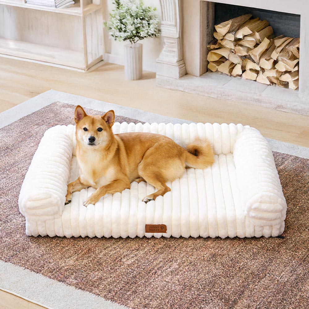 Orthopädisches Hundebett, flauschig weich, bietet Hunden & Katzen optimalen Komfort & Gelenkunterstützung.