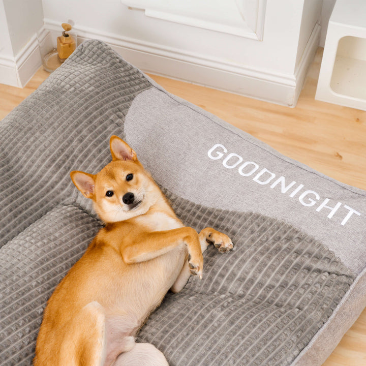 Pflegeleichtes orthopädisches Hundebett, waschbar & kratzfest, ideal für große Haustiere.