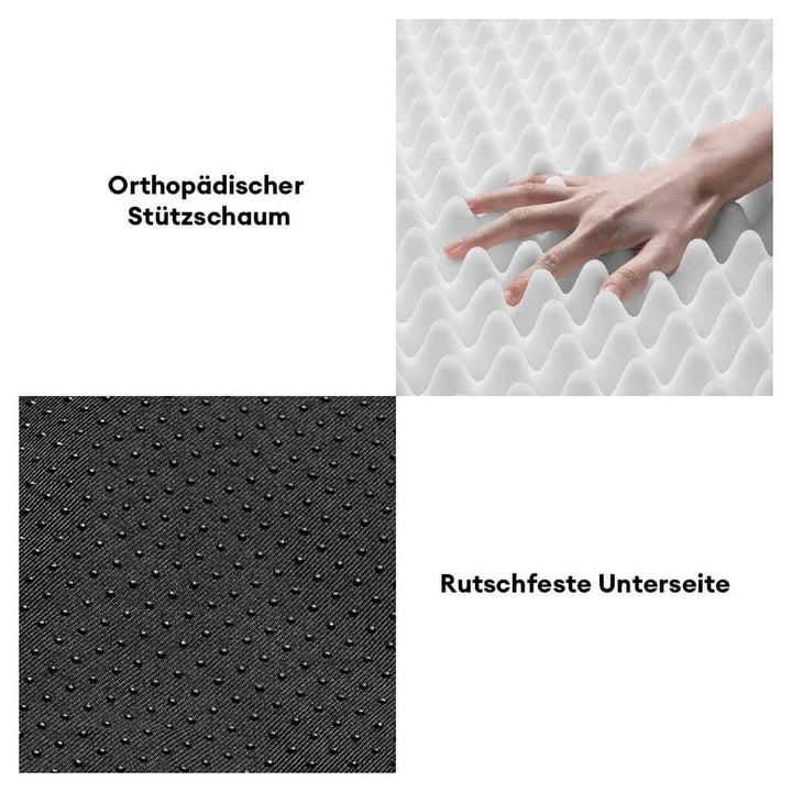 Orthopädisches Kuschelbett für Hunde, in Rot oder Khaki, Schneehaus-Design, für winterlichen Schlafkomfort.