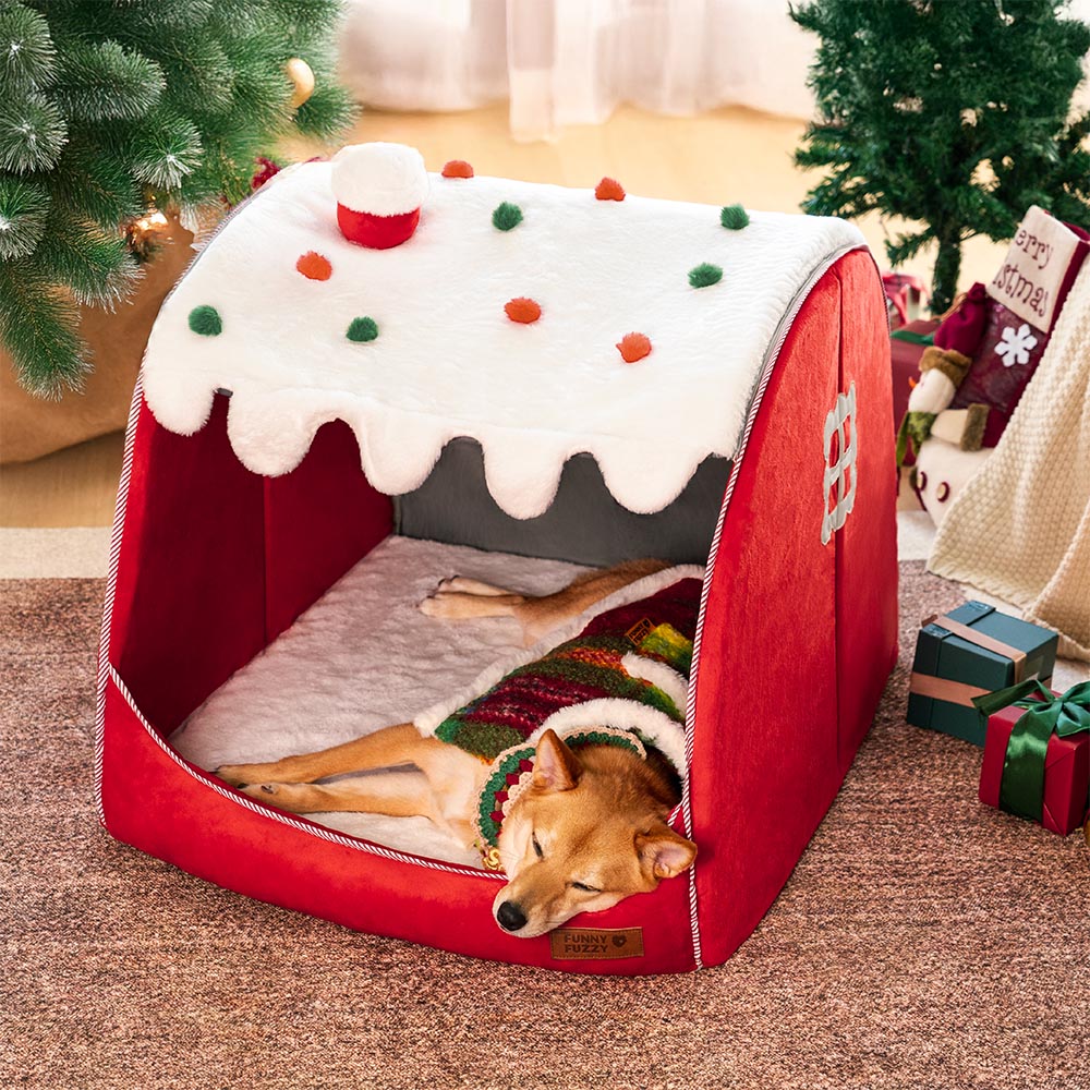 Waschbares orthopädisches Hundebett, Schneehaus-Stil, ideal für gemütliche, warme Haustier-Schlafplätze.
