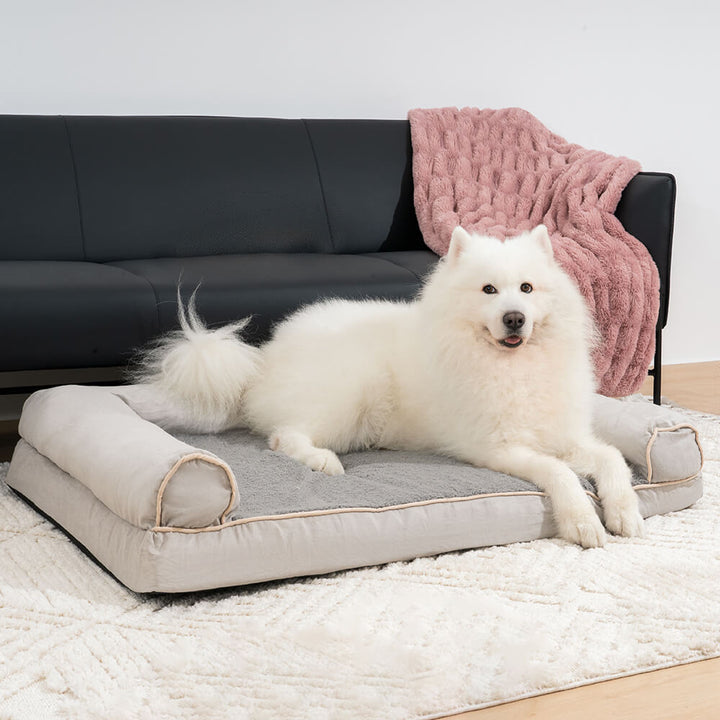 Robustes orthopädisches Hundebett in ansprechendem Design, passend für jedes Zuhause.