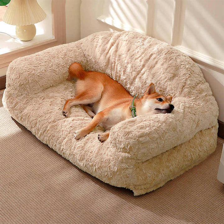 Orthopädisches Katzensofa mit abnehmbarem Bezug, waschbar & gemütlich für maximalen Tierkomfort.
