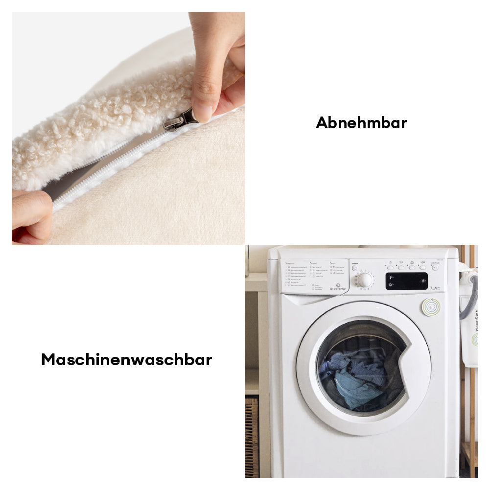 Gestreifte Hundeliege in Rose, orthopädisch, komfortabler Schlafplatz für Hunde.