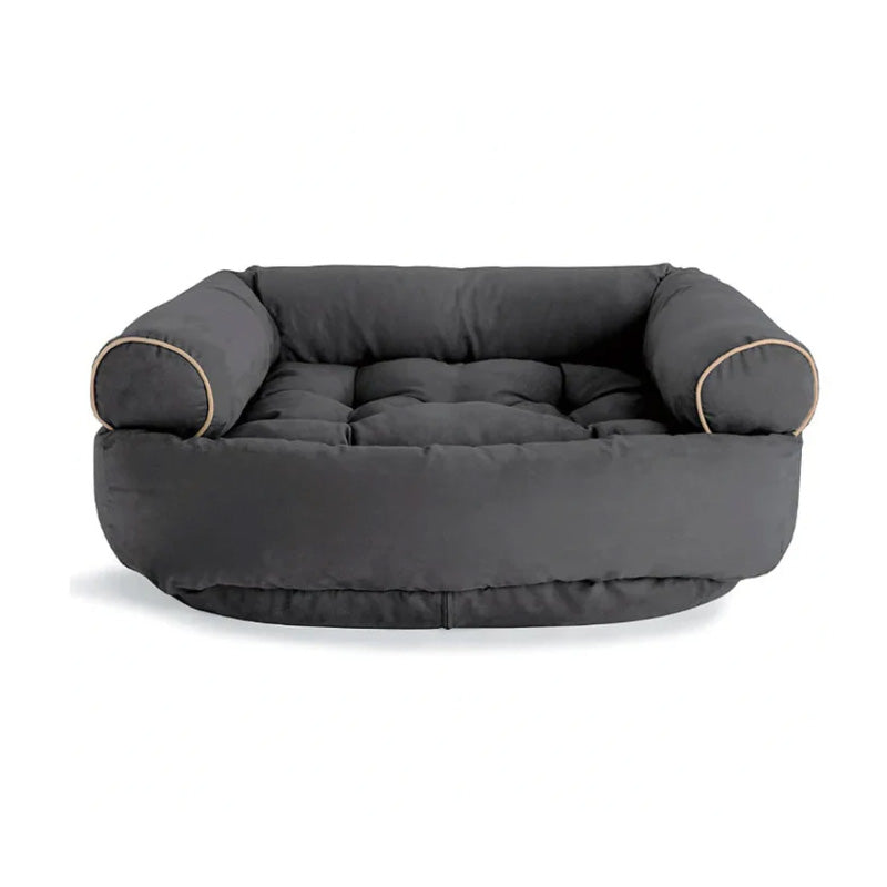 Komfortables orthopädisches Hundesofa mit erhöhten Rändern für Geborgenheit.