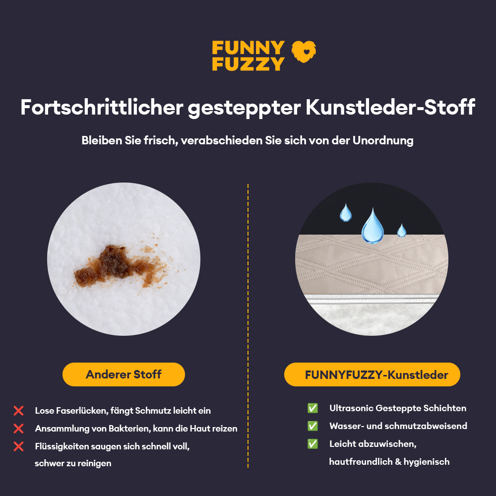Bequemes faltbares Kunstleder-Hundebett, orthopädisch, sicherer und komfortabler Schlafplatz für große Hunde.