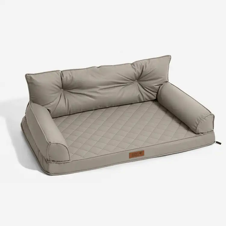Faltbares Kunstleder-Hundebett für große Hunde, orthopädisch, ideal für ältere oder kranke Tiere.