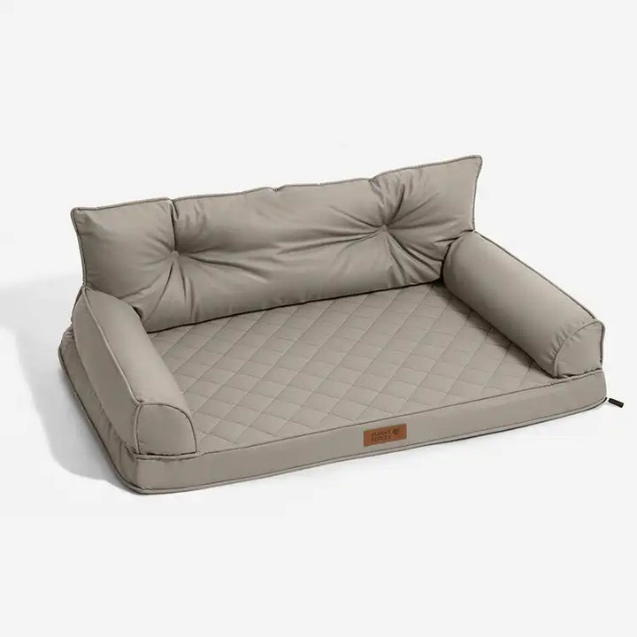 Faltbares Kunstleder-Hundebett für große Hunde, orthopädisch, ideal für ältere oder kranke Tiere.