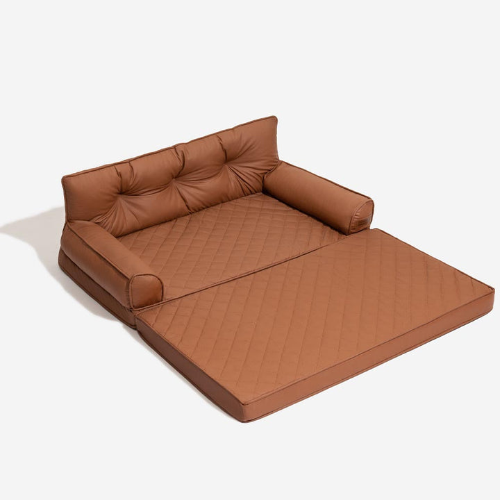 Strapazierfähiges orthopädisches Kunstleder-Hundebett, faltbar, für den täglichen Gebrauch großer Hunde.