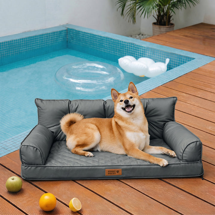 Hochwertiges faltbares Kunstleder-Hundebett, orthopädisch, Investition in Gesundheit großer Hunde.