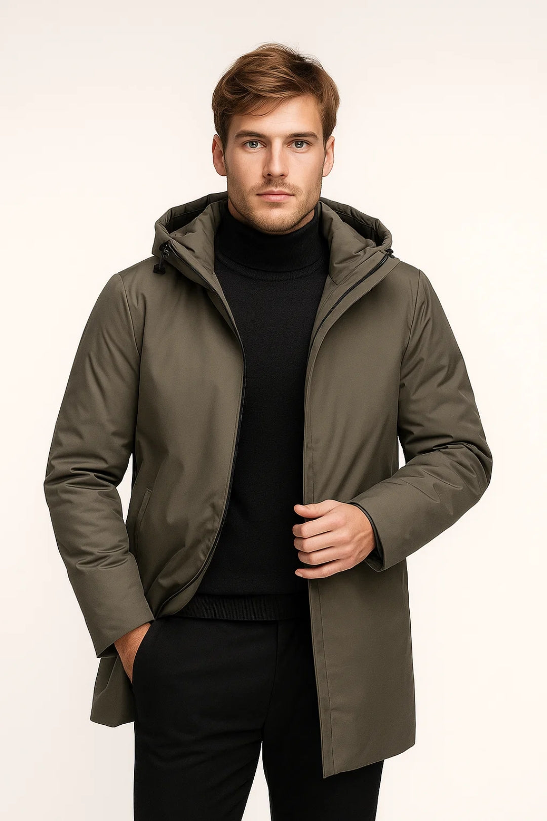 Oscar Herren Parka, wasserabweisend, dunkelblau, ideal für Übergang und Regen. Stilvolle Herrenmode.
