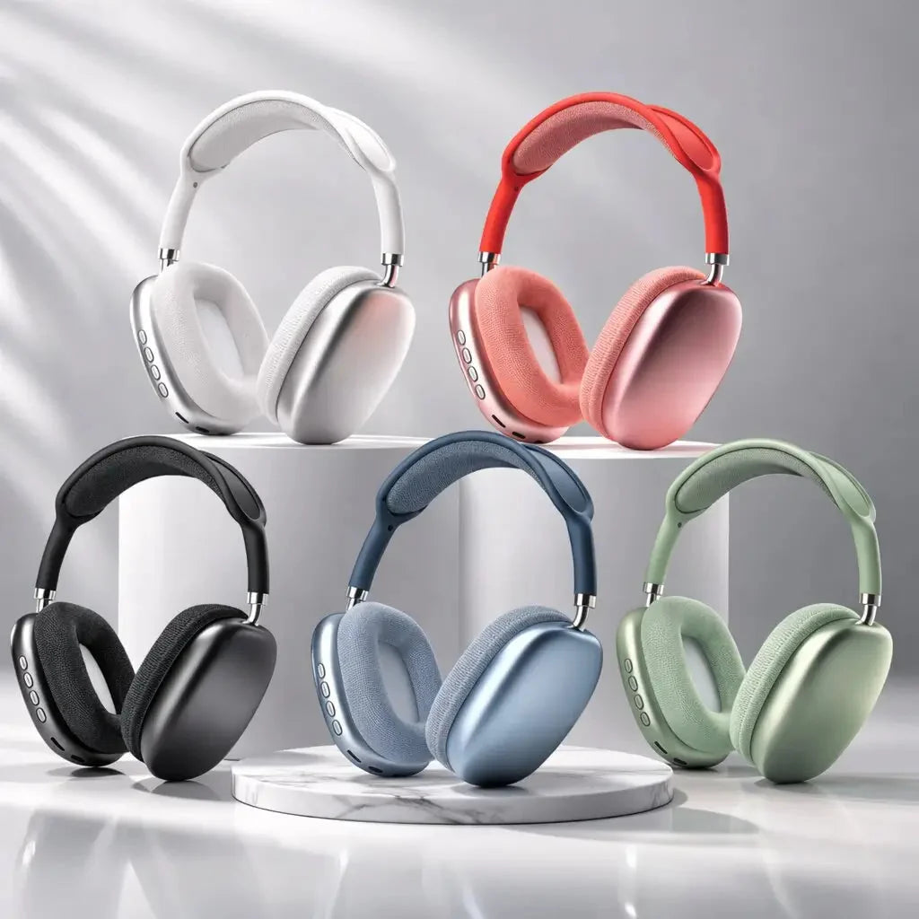 Schwarze Over-Ear Bluetooth Kopfhörer mit ANC für ungestörten Musikgenuss und klare Telefonate.
