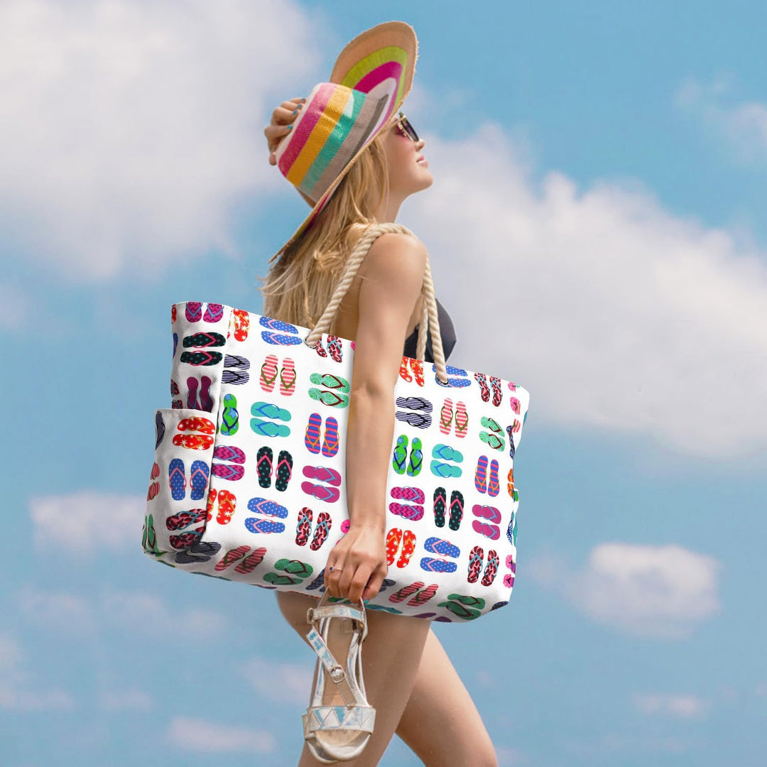 Praktische XL Badetasche für Frauen, wasserdicht, sanddicht, mit viel Stauraum.