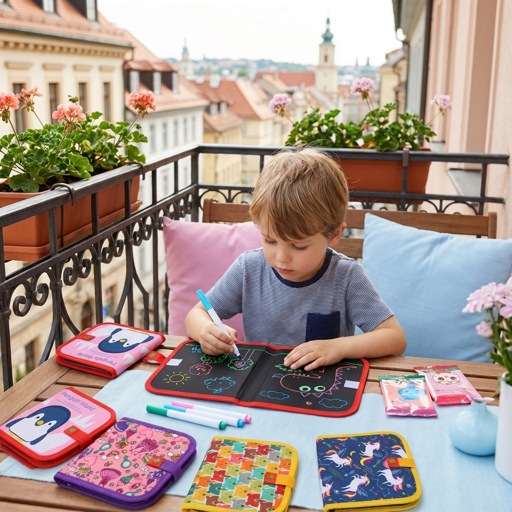 Kreativ-Malbuch für Kinder, wiederverwendbar. Ideal für Malspaß zu Hause oder unterwegs.