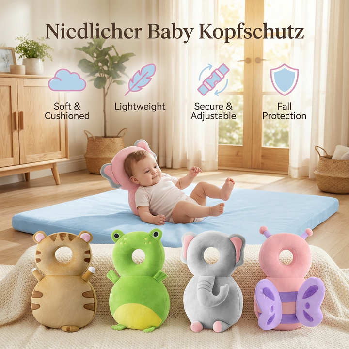 Ergonomischer Baby Kopfschutz für Kindersicherheit, Stoßschutz beim Laufenlernen für kleine Entdecker.