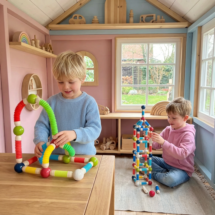 Montessori Magnetbausteine für Kinder, bunte Bausteine fördern Kreativität & Feinmotorik.