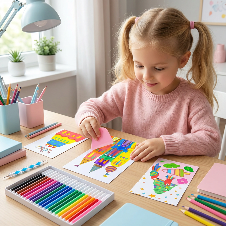 Lernspielzeug: Regenbogen Schmierkunst Set für Kinder. Trainiert Feinmotorik & Kreativität spielerisch.
