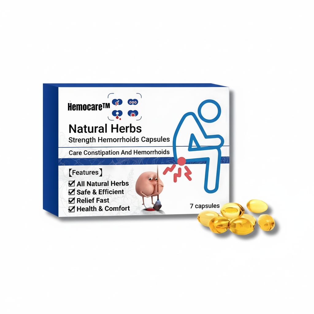 Pflanzliche Hämorrhoiden Kapseln für natürliche Linderung & Wohlbefinden, sanft & rezeptfrei.