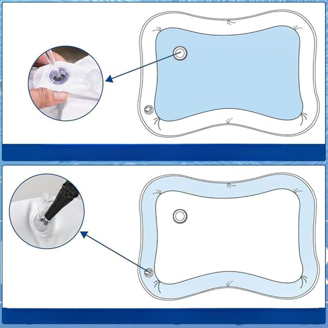 PVC-Wasserspielmatte für Babys, transparent mit farbigen Fischen und Meerestieren; ideal für Wasseraktivität.