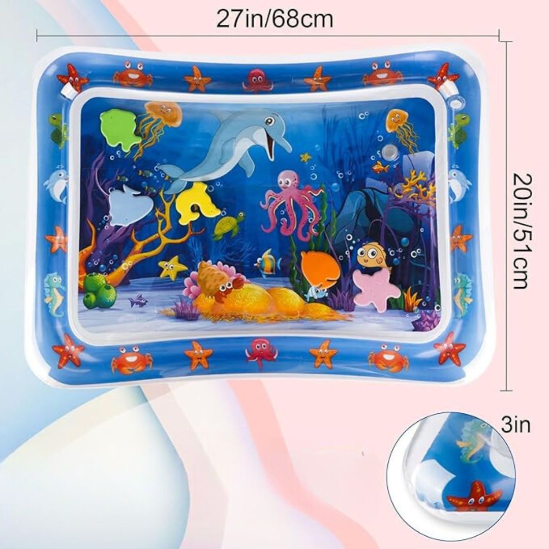 Sensorische Baby Krabbelmatte mit Wasserfüllung für stundenlangen Spielspaß & Förderung der frühkindlichen Entwicklung.