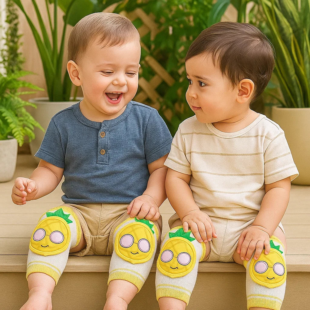 Ergonomische Knieschützer für Babys; komfortable Kindermode, perfekt für aktive Kleinkinder beim Spielen.