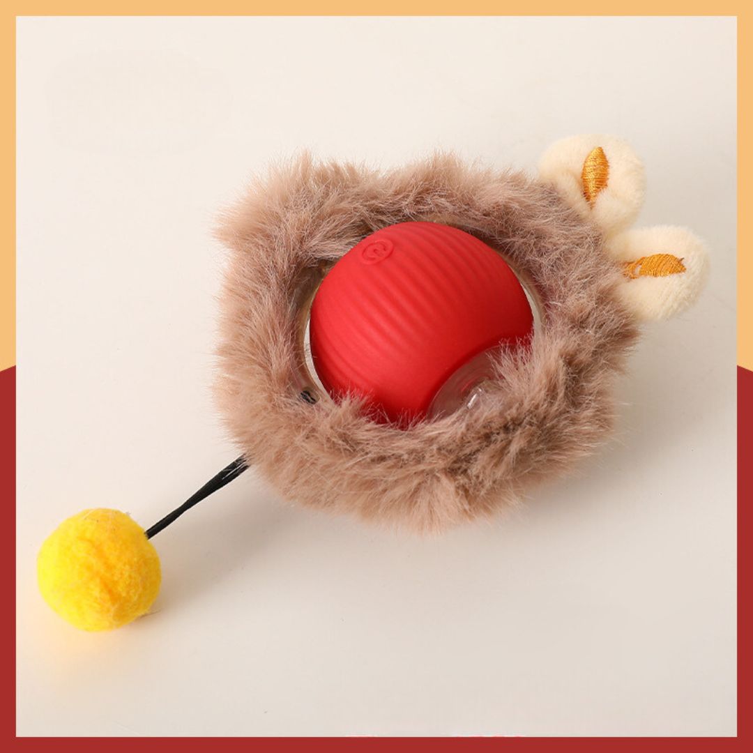 Fesselnder interaktiver Katzen-Spielball aus Fell, perfekt für Spiel und Spaß allein zu Hause.