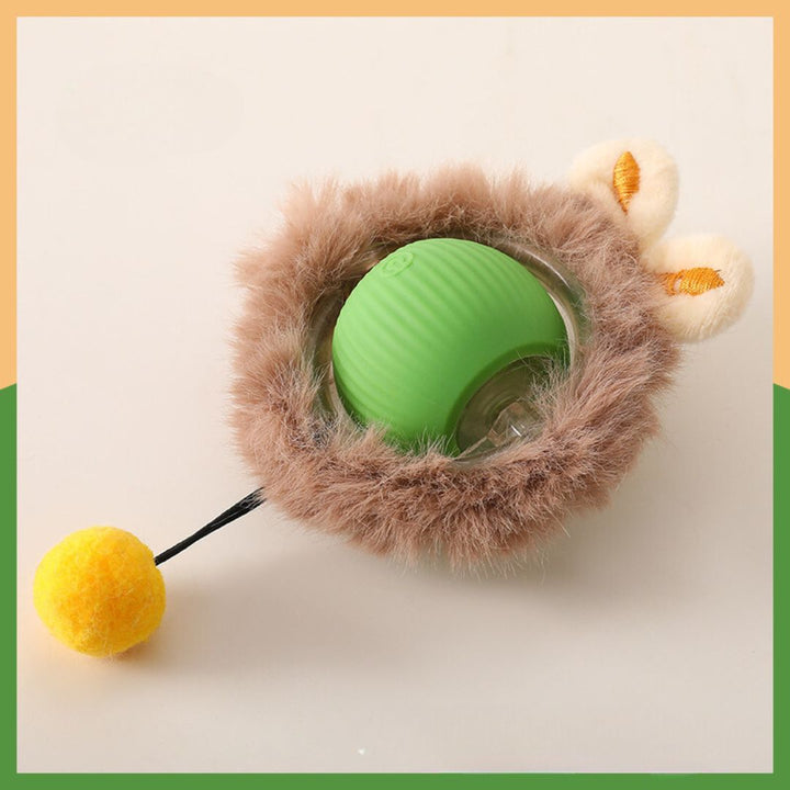 Beweglicher Katzenball mit Schwanz weckt den Jagdinstinkt. Automatisches & interaktives Katzenspielzeug.