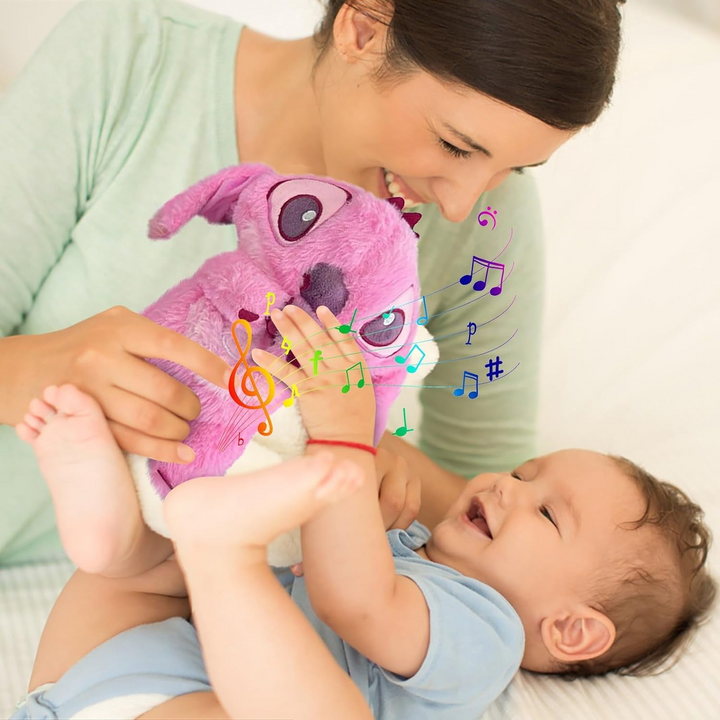 Weiches Plüschtier Schlafbegleiter mit Nachtlicht & Musik. Einschlafhilfe für Kinder & Erwachsene.