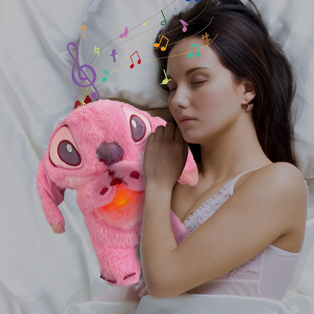 Kuscheltier Schlafbegleiter für Geborgenheit. Plüschtier mit beruhigendem Licht & Musik für Kinder.