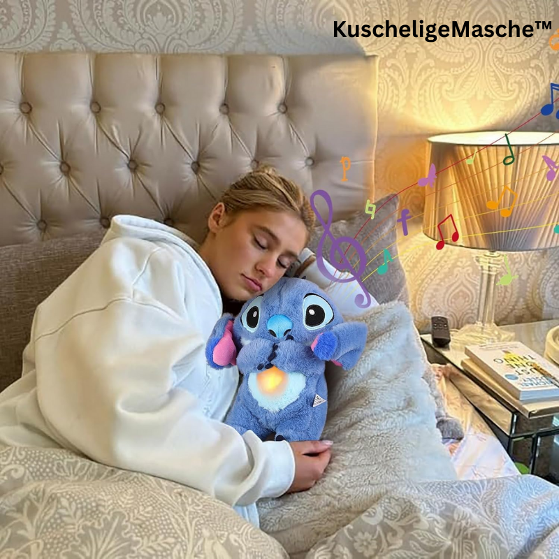 Kuscheltier Schlafbegleiter für Baby & Kinder mit sanftem Nachtlicht & beruhigender Musik.