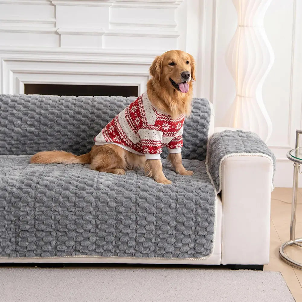 Weicher Plüsch-Couchschutz, rutschfest für besten Halt. Haustierfreundliche Abdeckung für Ihr Sofa.