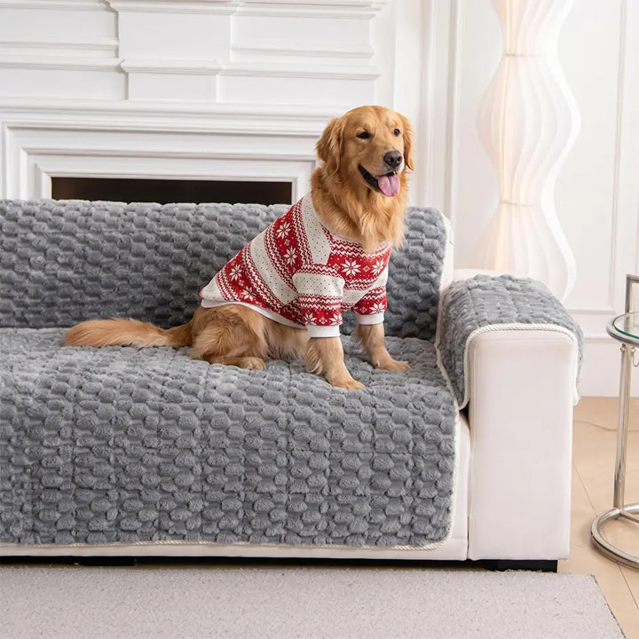 Weicher Plüsch-Couchschutz, rutschfest für besten Halt. Haustierfreundliche Abdeckung für Ihr Sofa.
