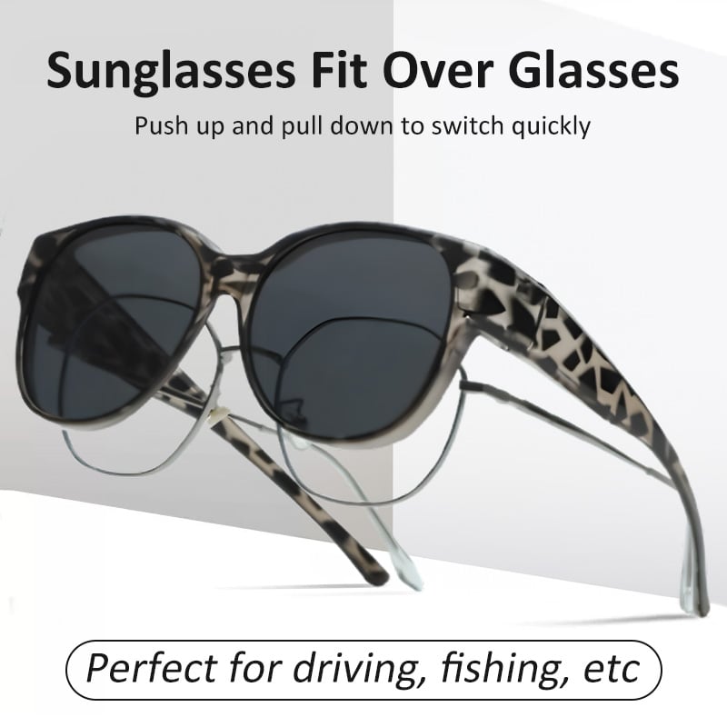 OptiShade polarisierte Überbrille frontal. Klare Gläser für idealen Blendschutz an sonnigen Tagen.