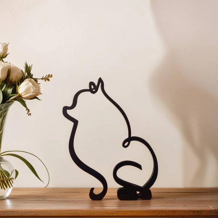 Geschenkidee: moderne Tierfigur Katze, elegante Skulptur, abstrakte Kunst für stilvolles Zuhause.