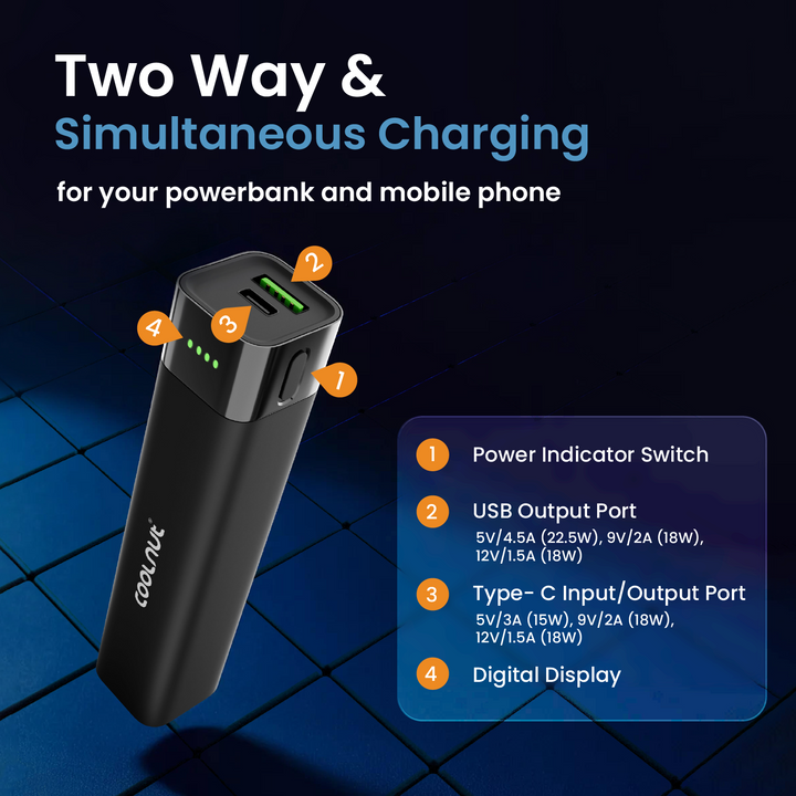 Ultrakompakte 5000 mAh Powerbank, tragbar und leicht für jede Tasche; ideal für Handy-Akku.