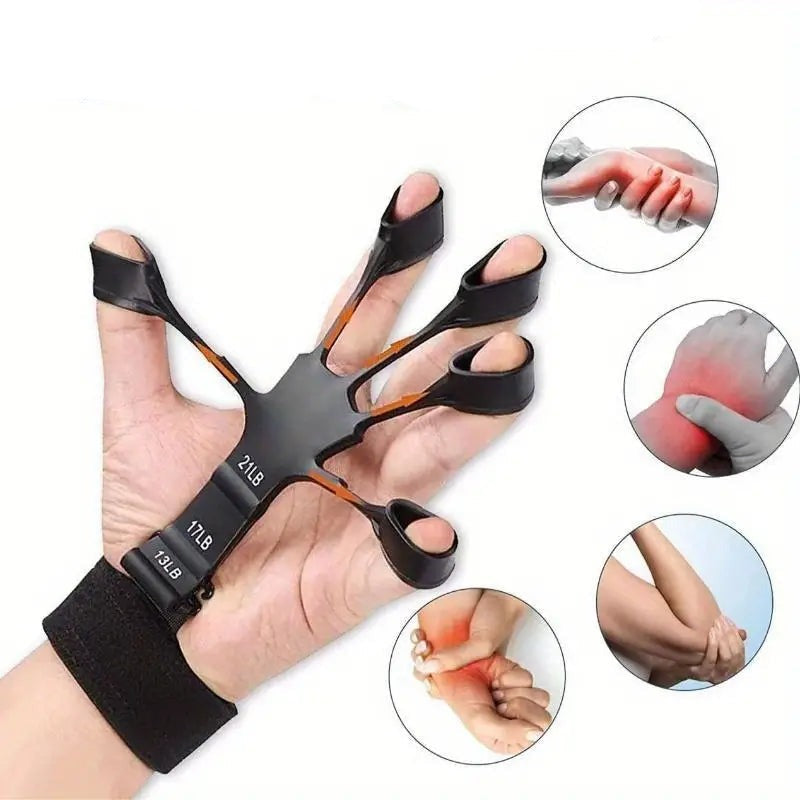 Ergonomischer PowerFlex Handtrainer für gezieltes Griffkrafttraining und den Aufbau der Unterarmmuskulatur.