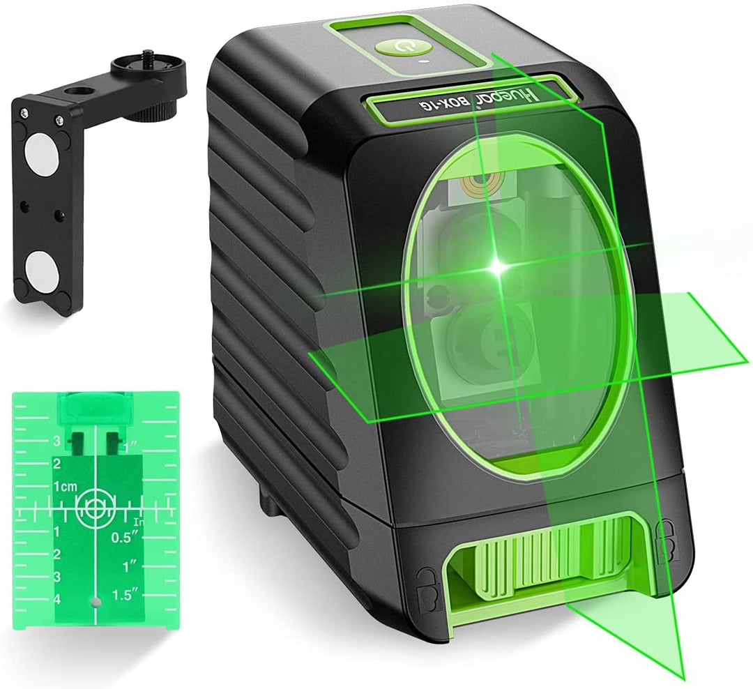 Selbstnivellierender grüner Laser für mühelose, präzise horizontale und vertikale Linien.