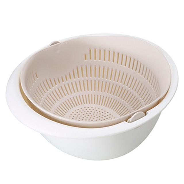 Praktischer Abtropfkorb für Obst & Gemüse, ideal zum Waschen & Spülen. Küchenhelfer mit Doppelschicht.