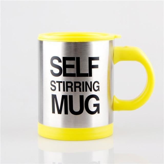 Praktischer selbstrührender Kaffeebecher aus Edelstahl, ideal für mühelosen Heißgetränk-Genuss zuhause oder im Büro.