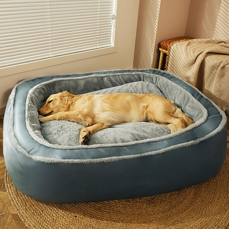 Marineblauer Hundebettbezug für XXL-Hundebetten, weich & pflegeleicht, für erholsamen Schlaf.