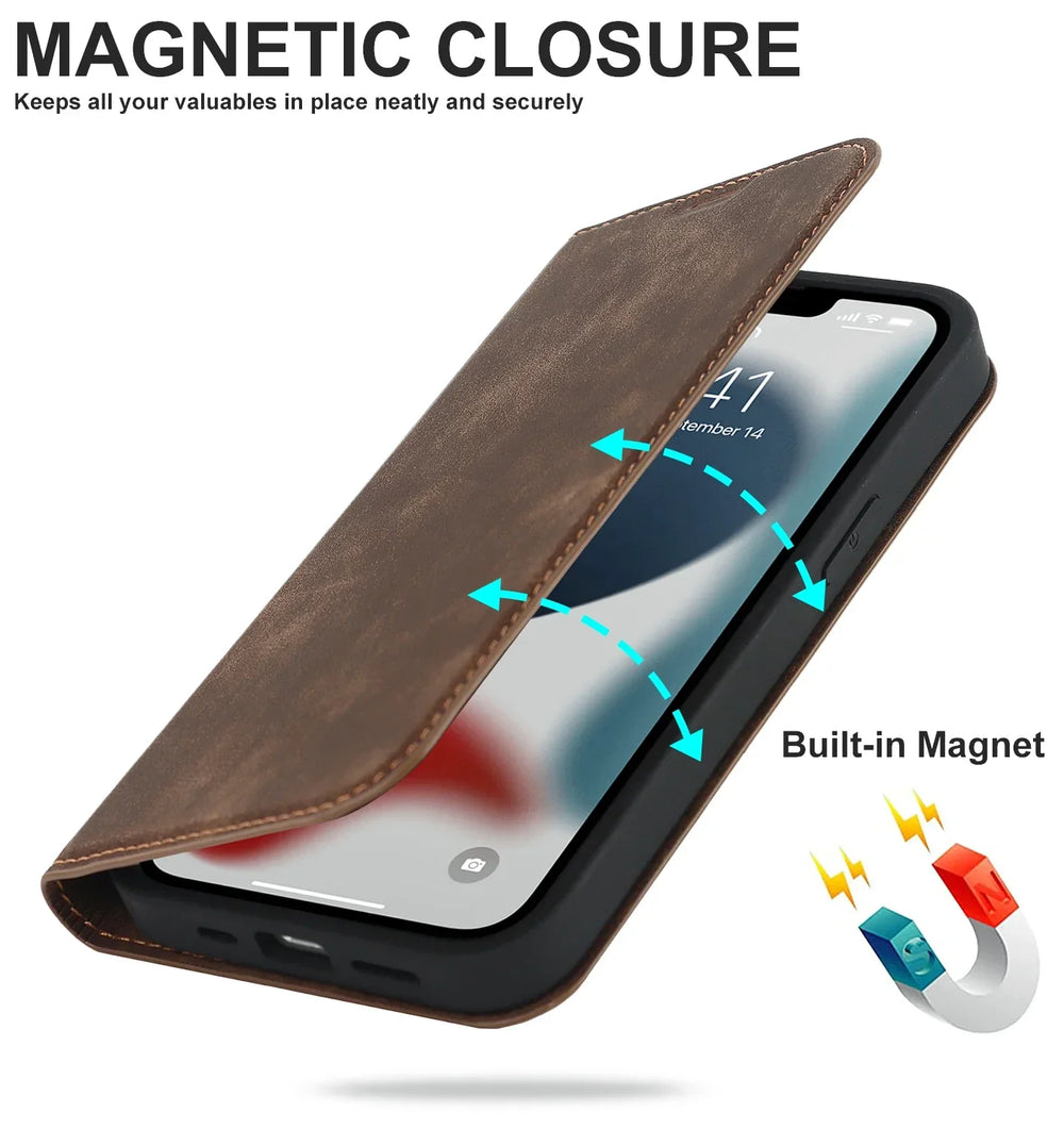 Elegante iPhone Schutzhülle mit MagSafe, integriertem Kartenfach & kabellosem Ladekomfort.