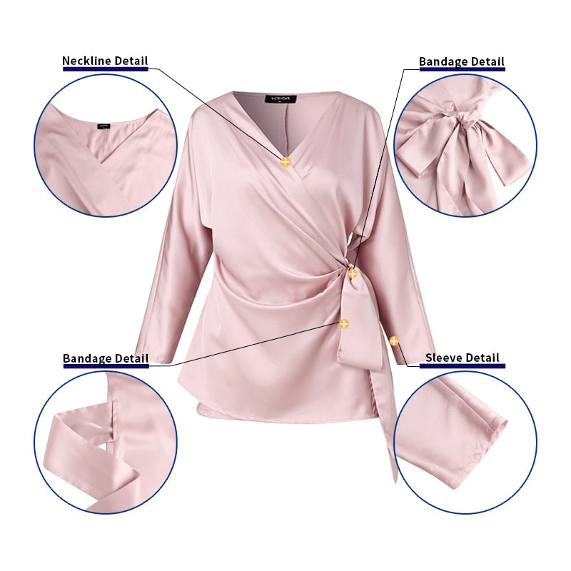 Schicke Davina Damenbluse, glänzend, ideal für festliche Anlässe oder elegante Büro-Looks.