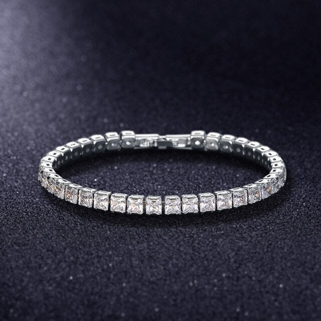 Glänzendes Unisex Kettenarmband, besetzt mit strahlenden Zirkonia; ideales Geschenk für Sie & Ihn.