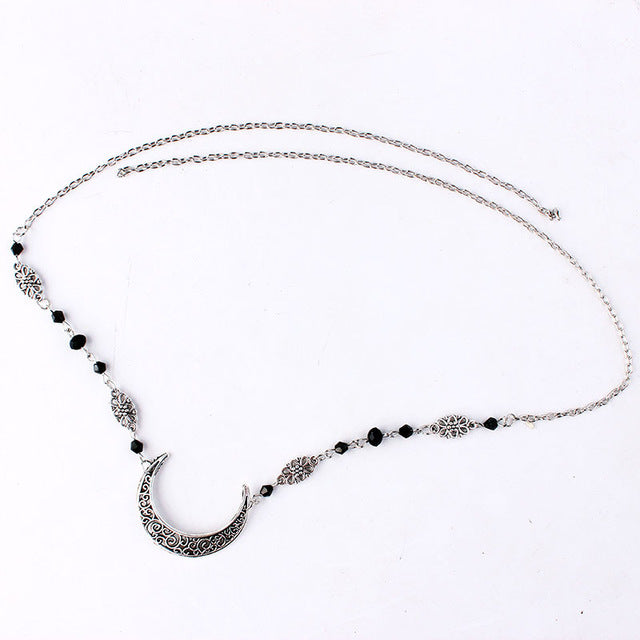 Elegante Vintage Mondkopfkette für Damen, einzigartiges Accessoire, glamouröser Damenschmuck.