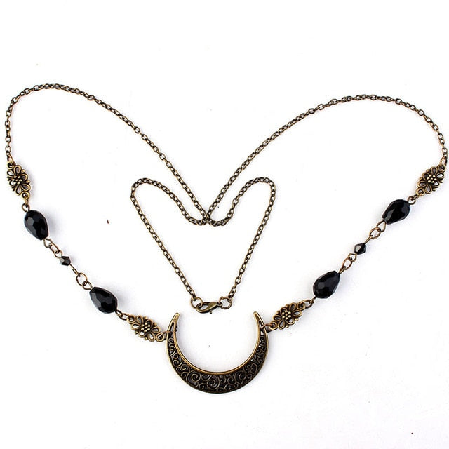 Boho Vintage Mondkopfkette, vielseitiges Haaraccessoire, ideal für Festivals, Partys & besondere Momente.