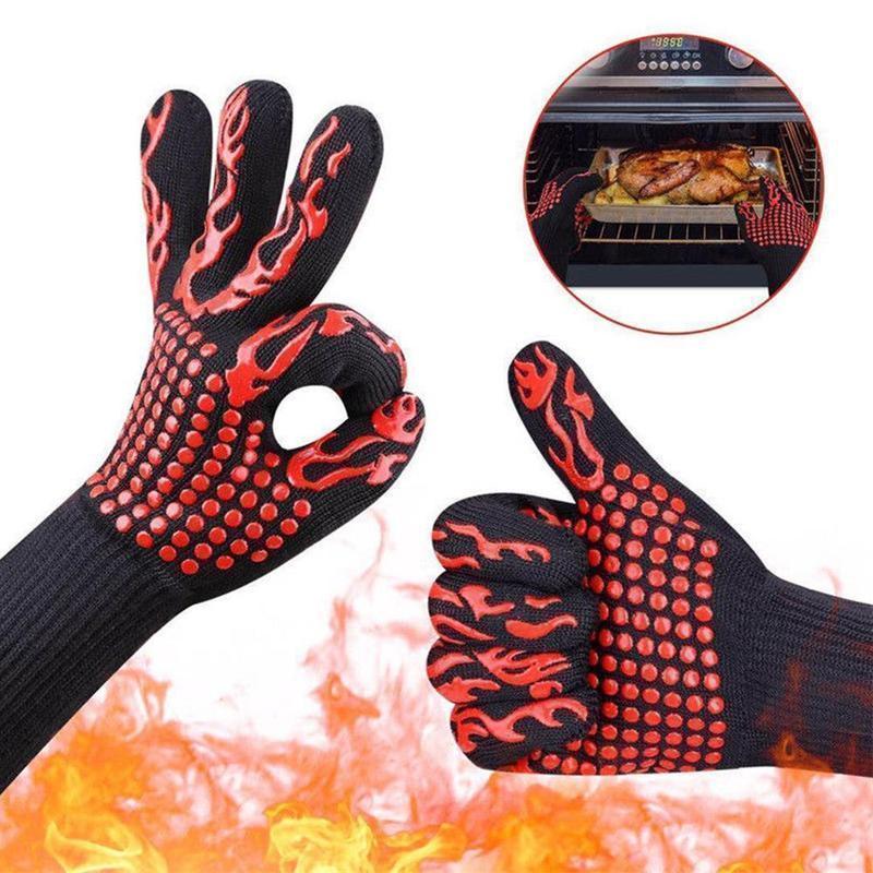 Professionelle Unisex Hitzebeständige Grillhandschuhe für optimalen Schutz beim Kochen, Backen & Grillen.